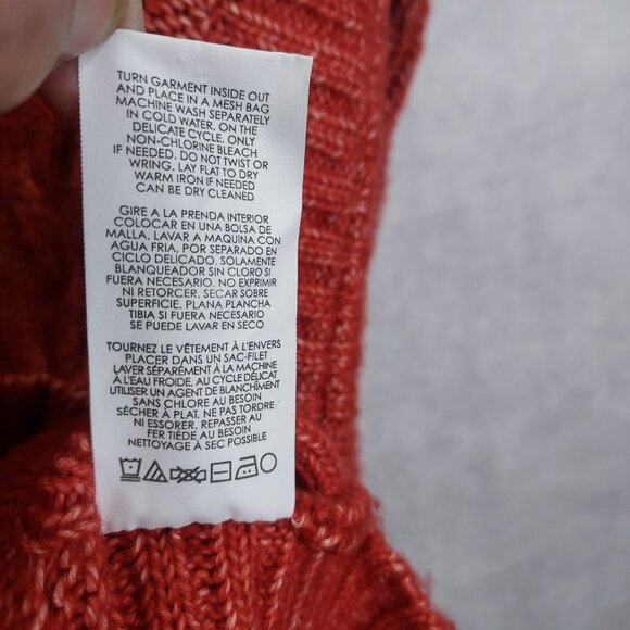 cAbi Sweater Women's Small Playoff Pullover Cable Knit Crew Neck Tunic Orange - Picture 10 of 16